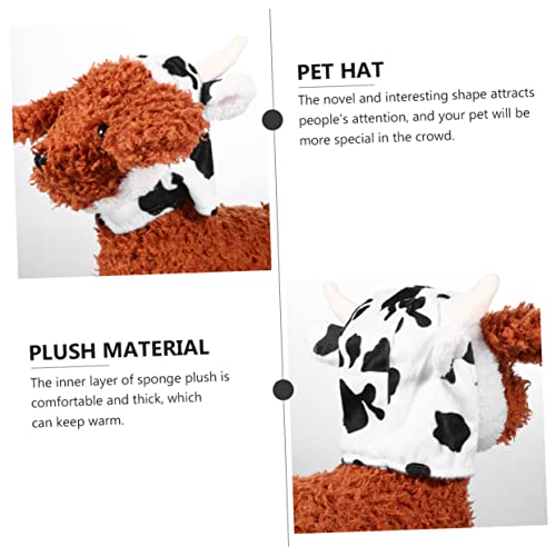 Sombrero disfraz de vaca para perro de peluche POPETPOP miniatura 3