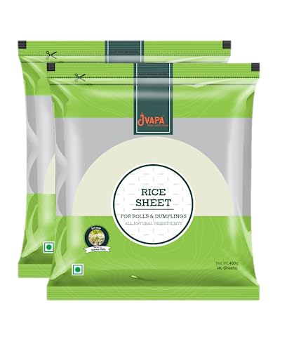 Image of Jvapa Rice Paper Sheet - 400Gms (Gỏi cuốn) | Round | 22 cm | Gluten-Free | Perfect for Salad roll, Summer roll, Fresh spring roll (Pack of 2)