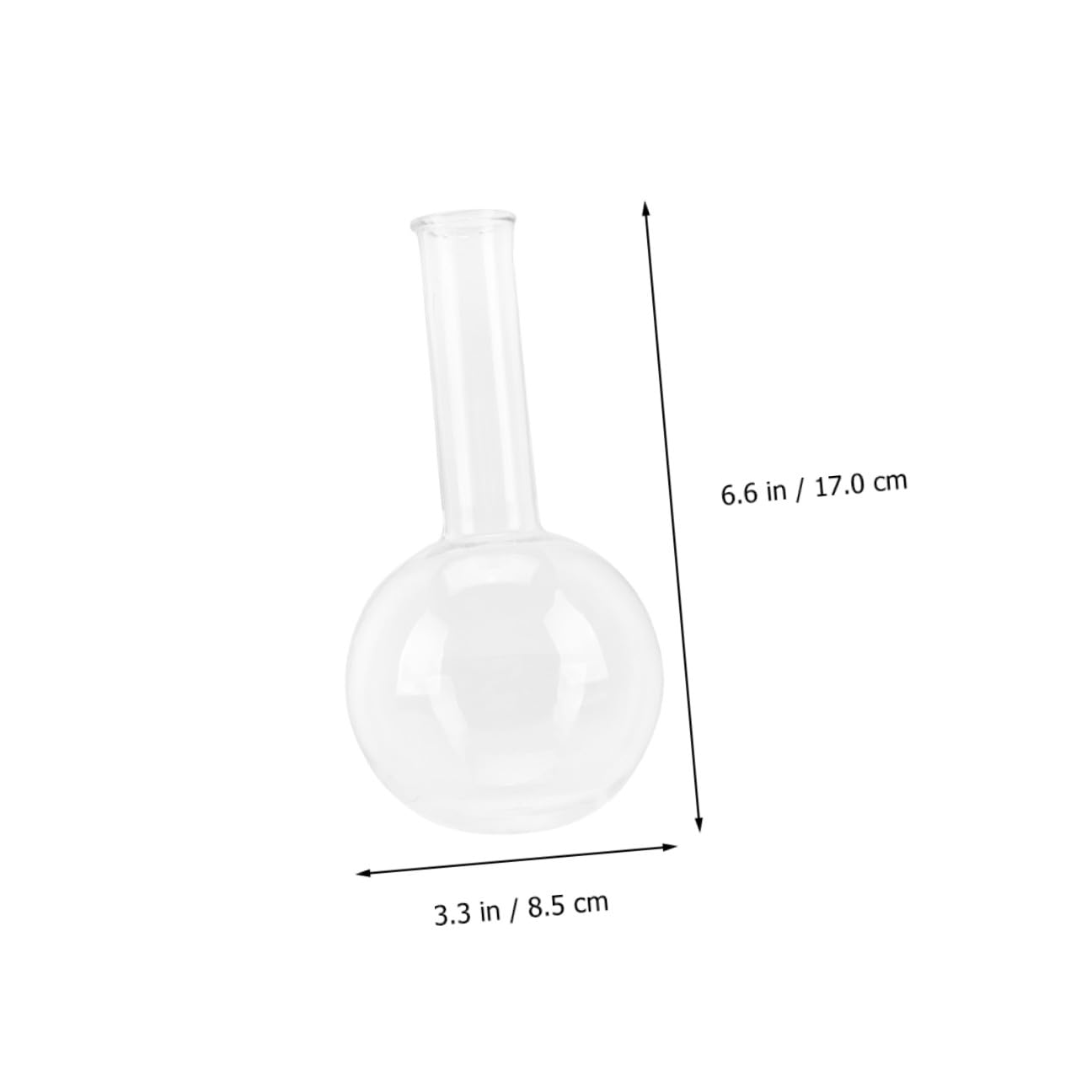 Flachboden Siedekolben mit Gleichmäßiger Wandstärke 250ml aus Glas 3 Stück und Transparenter Glasflasche für Forschung und Bildung