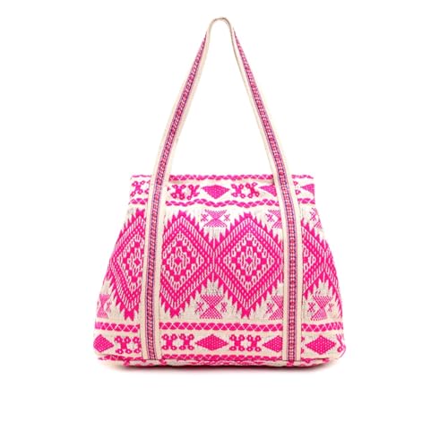 Image of Boho Girl Spacious and Stylish Handbag with Button Closure | Made of Cotton Material | For Daily and Office Use | Ladies Handbag Purse For Daily & Office Use | Double Shoulder Straps