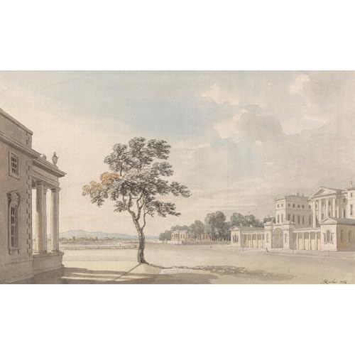 ArtDirect Carlton House from Pall Mall (1782) Unframed Art Print Giclee Poster by Michael Angelo Rooker - Ready for Framing with Customization Sizes 10x6, 14x8, 20x12, 36x22, 48x29 and 60x36 inches