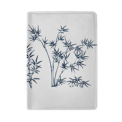 Protège-passeport anti-RFID en cuir PU motif bambou pour voyage