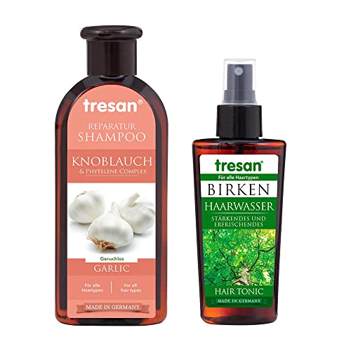 Tresan Knoblauch Reparatur Shampoo für alle Haartypen - keine Parabene und keine Gluten (Shampoo & HaarTonikum) Cover