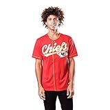 Ultra Game NFL Kansas City Chiefs Mens Mesh Baseball Jersey Tee Shirt, Team Color, Large