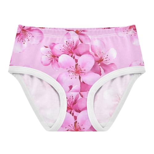Durable Toddler Underwear Custom 2t Cotton Girl Panties Cute Pink Cherry Blossom Flowers Kids Briefs Undies