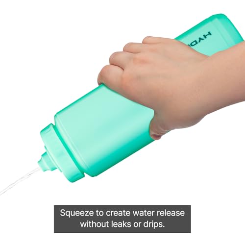 Hydra Cup Sport [4 Pack] 32 oz Squeeze Water Bottles, Fast Flow Sports Water Bottle, Bike & Cycling Water Bottle, Travel To Go, BPA Free (Bright Colors)