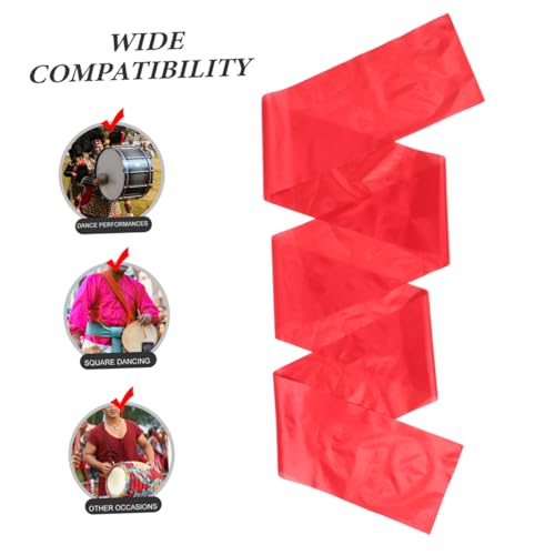 Baquetas de seda roja TOYANDONA, 2 piezas, para gimnasia rítmica y danza con cinta miniatura 3
