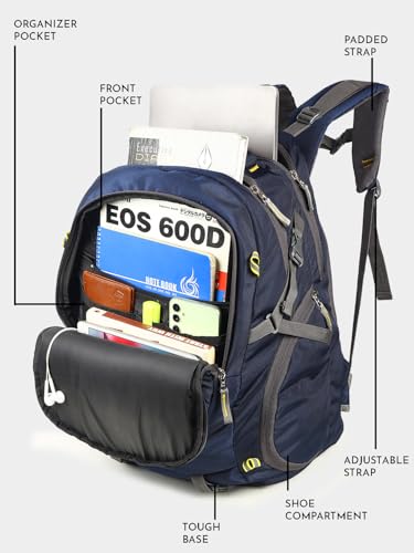 Image of Wesley Spartan Zeal Unisex Travel Hiking Laptop Bag fits Upto 17.3 inch with Raincover and Internal Organiser Backpack Rucksack College Backpack 50 L