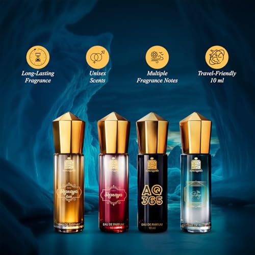 Image of Adilqadri Perfume Gift Set for Men & Women (Pack of 4 x 10ml | 40ml Total) | Long Lasting EDP Fragrance Combo for Men | Woody, Musky, Floral, Sweet, Spicy & Amber Notes | Travel Size Luxury Perfume Gift Set
