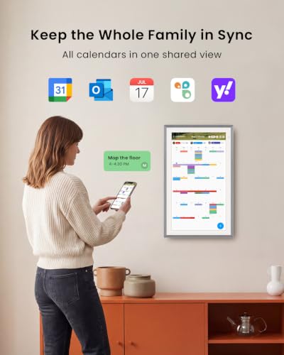 Image of Apolosign 15.6-inch Digital Family Calendar, No Subscription Fee, Smart Wall Planner with Calendar Sync, Chore Chart & Touchscreen Display for Busy Families, Dual Mode, with Stand (Gray)