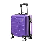 SA Products Purple Cabin Suitcase 45x36x20cm - Lightweight Hardshell Carry On Luggage with 4 Spinner Wheels, Telescopic Handle - Cabin Bag with Divider Pocket, Travel Case with Spacious Interior