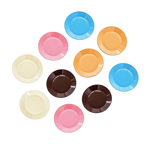 SOLUSTRE 10Pcs Snack Plate Random Color Flat Dish for Fruits Candy and Appetizers Space Saving Serving Tray for Home Parties Restaurants and Hotels