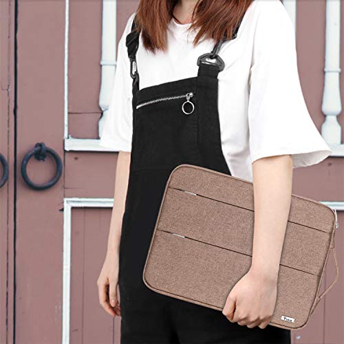 V Voova 14 15 15.6 Inch Laptop Sleeve Case,Slim Computer Cover Bag with Handle Compatible with MacBook Pro 16,Surface Book 3 15,Chromebook 14,Acer Aspire 5,HP Pavilion,Lenovo Yoga,Khaki - Thumbnail 6