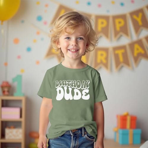 SOFEON Birthday Boy Shirt 1st 2nd 3rd 4th 5th Birthday Dude Shirts Toddler Baby Boy B-Day Party Tee Summer Short Sleeve Tops4