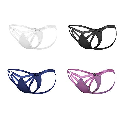 Besame Women G-String Thong Levanta Cola Butt Lift Underwear Lingerie 4 Pack (Muticolored - Style 2 - One Size) #TOP1
