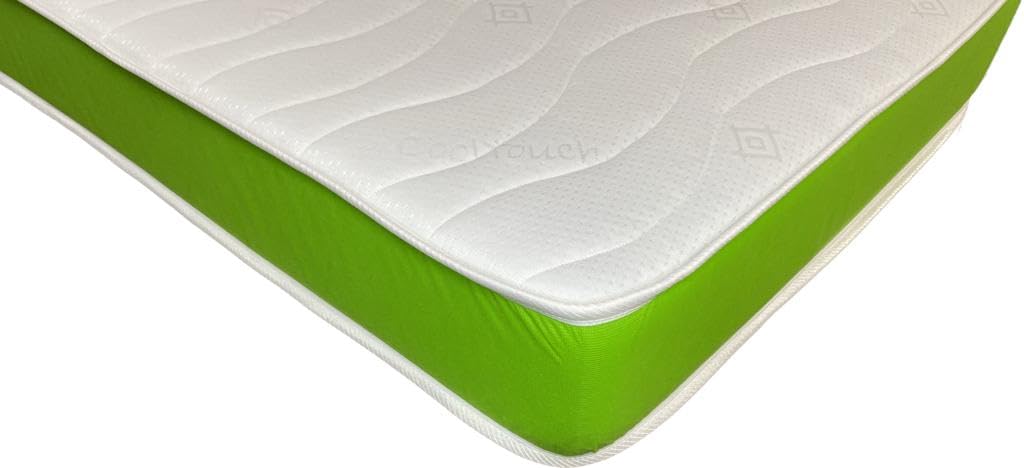 Wilson Beds - Rainbow Kids Foam Free Basic 6.5" Deep Quilted Mattress, Medium Soft (Green, Shorty (75 x 175cm))