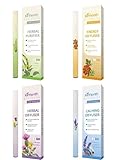 Herbal Diffuser Pen,4 Stück Herbal Purifier,Kräuter-Lungenreiniger,Natural Inhaler Stick for Breathing Ease,Diffusoren Pen Orale Erfrischung,Reinigender Körper Minzextrakten Atmung