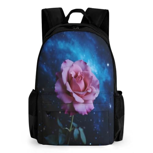 Supdreamc Backpack Anti-Theft Multipurpose Large Capacity Carry On Bag - Galaxy Flower Glitter Art Camping Outdoor Backpack With Side Pockets