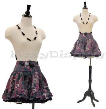 Miniatura 2 de (JF-F2WLG+BS-02BKX) ROXYDISPLAY Forma del cuerpo femenino, recto con trípode Base de madera negra.