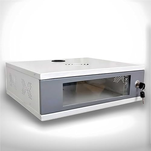 Image of ShiviX CCTV /DVR Rack /NVR /CCTV Box /Network Rack /Cabinet with Key Lock & Power Socket - 2U - Wall Mount - Metal Rack with Transparent Glass Door - Ideal for 4 /8 Channel CCTV Systems (2U Metal Rack)