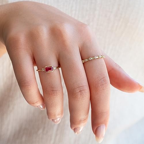 Maysa Jewelry 14K Solid Gold Ruby Ring thumb #2