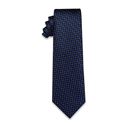 Image of YourTies Men's Neckties Striped Tie and Plaid Neckties for Men Woven Silk Tie Gold Tie Clip Set