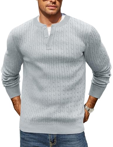 COOFANDY Men's Knit Henley Sweater (Long Sleeve)