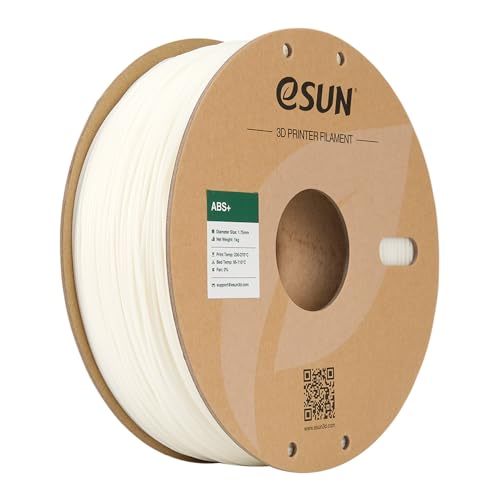 eSUN ABS+ Filament 1.75mm, 3D Drucker Filament ABS Plus, Maßgenauigkeit +/- 0.05mm, 1kg Spule (2.2 LBS) 3D Druck Filament für 3D Drucker, Natürlich