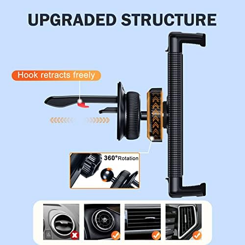 iPad Mini Car Mount, [360° Rotatable & Firmly Grip & Never Fall Off] Air Vent Tablet Mount for Car, Z Fold 6 Accessories for iPad Pro Air Mini Z Fold 7 6 5 4 3 iPhone 15 14 Pro Max Samsung