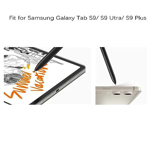 Galaxy Tab S9 Ultra S Pen Replacement for Samsung Galaxy Tab S9 Plus Stylus Pen Replacement Without Bluetooth (Black) + Free 5 Tips for Samsung Galaxy Tab S9 Pen