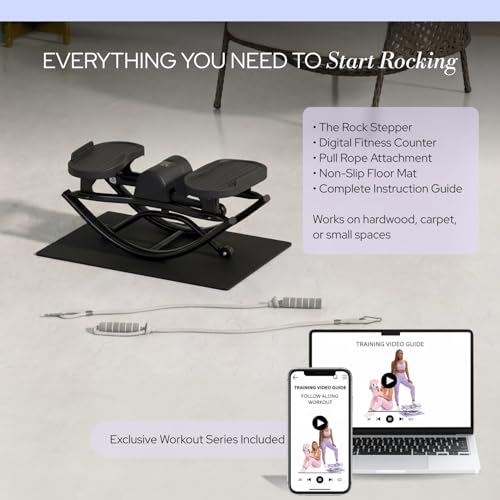 Image of The Rock Stepper - Side to Side Rocking Stepper Machine for Home Workouts - Low Impact Indoor Cardio Leg Glute and Core Training - Quiet Compact Step Rocker Exercise Equipment