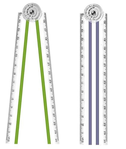 2PCS Random Color Folding Ruler 30cm Foldable Rulers 15cm Transparent Straight Rulers Shatterproof Plastic Geometric Ruler(30cm Folding-2Pack)