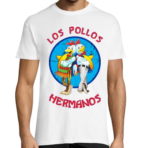 KMF T-SHIRT T-shirt homme en coton Los Pollos Hermanos, blanc, XL