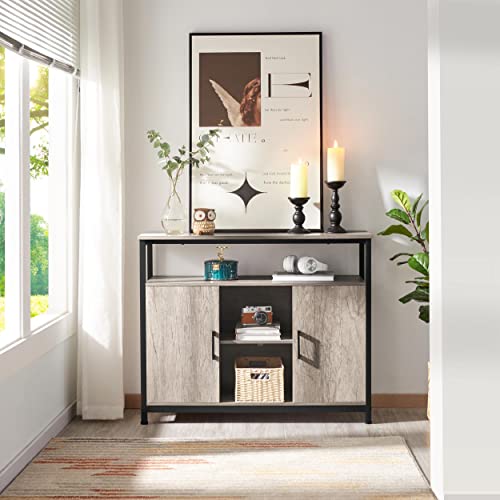 Yaheetech Sideboard, Kitchen Buffet Table, Storage Cabinet, Console Table With Two Doors And Adjustable Shelves For Kitchen Dining Living Room Entryway, Industrial Style #TOP1