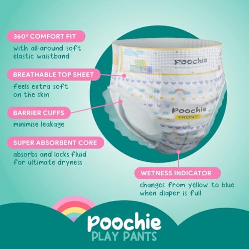 Image of Romsons Poochie Play Pants Baby Diapers - XXL (42 Pieces) | Suitable for 15-25 KG | 360 Comfort Fit and Leakproof Upto 10 Hrs.