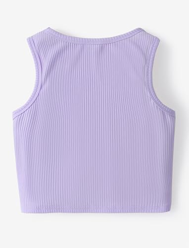 PATPAT Girls Kids Solid Cute Athletic Dance Shirts Tank Crop Tops Preppy Clothes Outfits for Girls Size 6-12Y2