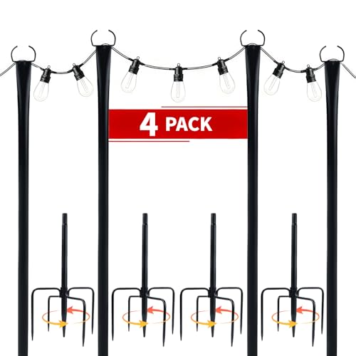 GARGENTOL 4 Pack 10FT String Light Poles…
