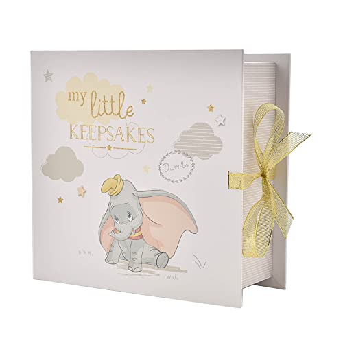 Happy Homewares Magical Beginnings Paper Wrap My Little Keepsakes Keepsake Box 6 Drawers Dumbo - New-Born Baby Memento Box - Officially Licensed