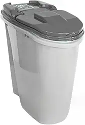 Pote Porta Ração e Grãos Dispenser 40 Litros 18 Kg Vedação Completa + Pá Dosadora (CINZA 40 LITROS - 18 kg)