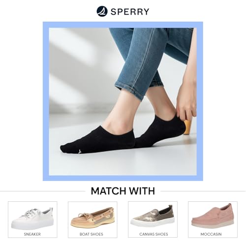 Image of Sperry Women's 6-Pack No Show Socks | Invisible Low Cut Liner, Moisture-Wicking, Non-Slip, Lightweight, Ideal for Sneakers