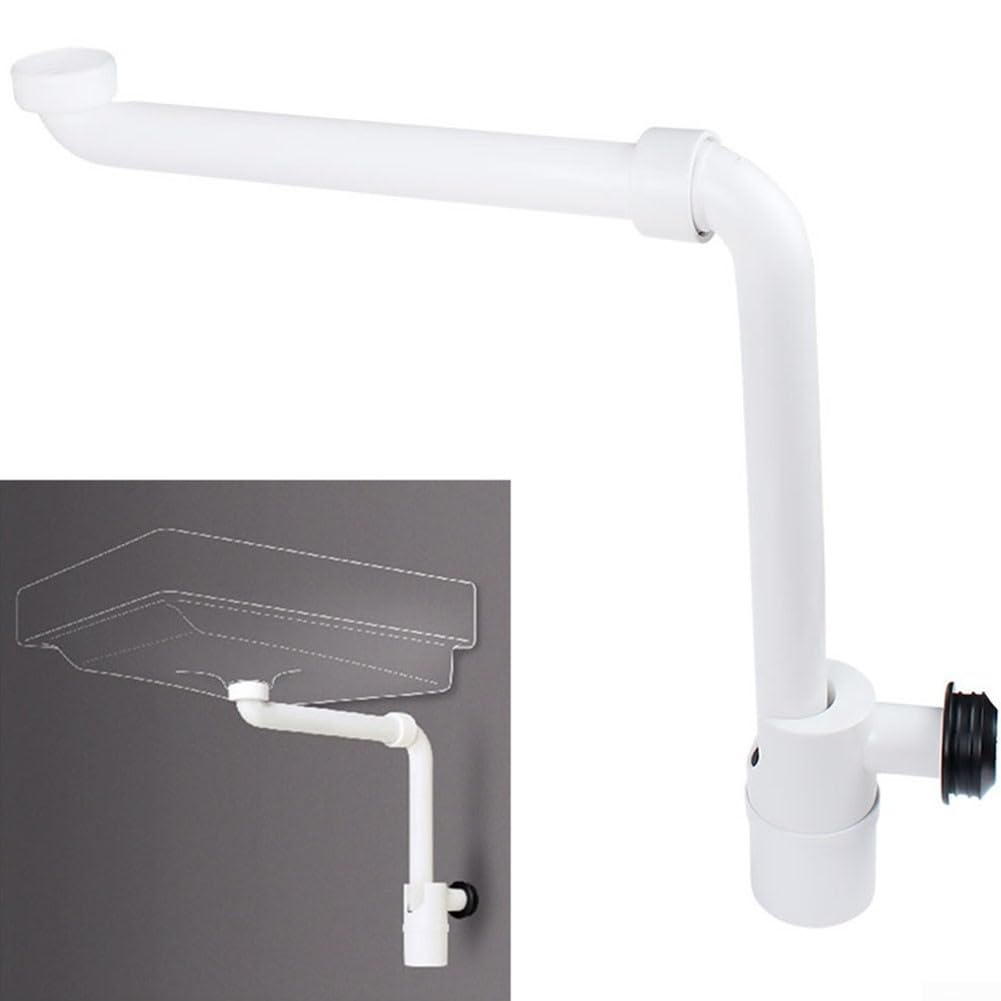 Röhrenförmiger Siphon, Waschbeckenabfallbehälter mit extra langem Verlängerungsrohr, 0,64 cm Waschbecken-Sanitärteile, platzsparender Waschbeckenabfalleimer für Badezimmer (schwarz)