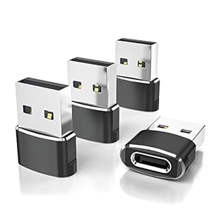 Elebase für Samsung Galaxy Z Flip 7 Ladegerät Adapter, USB auf USB C Adapter 4 Pack, Typ C Buchse zu A Stecker Ladegerät Netzteil für Z Fold Flip 6 7, A55 A54 A53 A52, M36 M56 M55, Tab S10 S9 S8 A9 A8 Lite