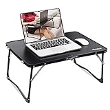 Laptop Table for Couch, Breakfast Serving Bed Tray Folds in Half Bed Desk Portable Picnic Desk...