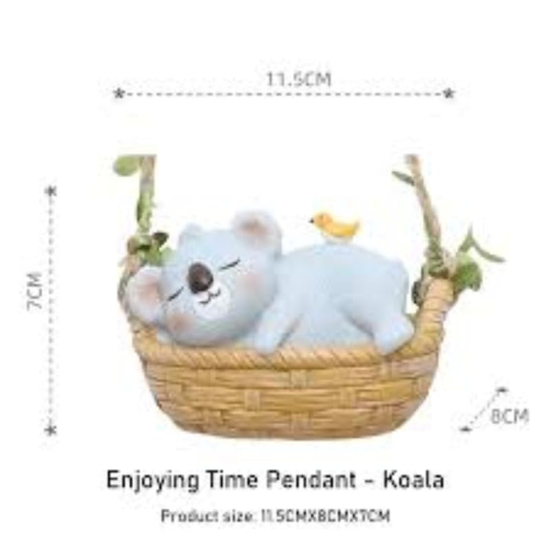 Image of The Decorshed Cute Koala Swing Hanging Decor - Pack of 1 | Adorable Koala Showpiece for Car Rear View Mirror, Home Wall, Kids Room & Office Decoration | Gifting Item
