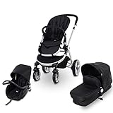✅Multifunktional: Die drei Sitzen können bei Bedarf vor-/rückwärts installiert werden oder mit Griff von Hand getragen werden. Außerdem lässt sich der Kindersitz sowohl an Kinderwagen, als auch an Auto montieren, perfekt für Reisen mit Baby.