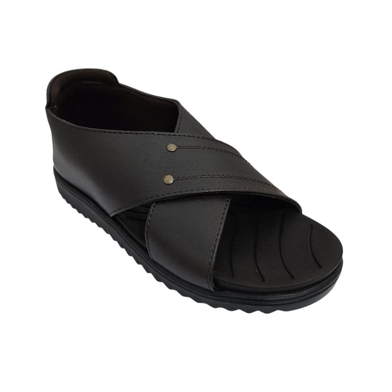 HEALTH FIT Mens Diabetic & Orthopedic Sandal/Doctor Sandal & Foortwear with Extra Soft MCR - PU Pad Comfortable 115BK-8 UK (B0C4F9T5FN) Amazon Price History, Amazon Price Tracker