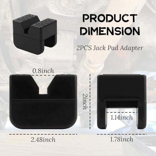 Image of 2PCS Pinch Weld Jack Pad,Thickened Rubber Jack Stand Pads for Lifting Points Cushioning and Non-Slipping,Universal Pinch Weld Jacks Adapter with Load-Bearing Range of 2 to 4 Ton