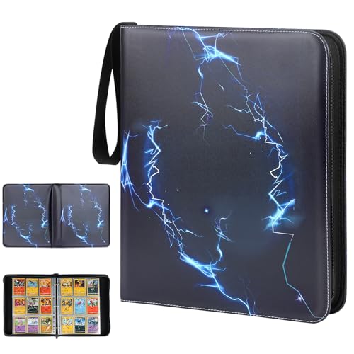 Euqvunn Classeur Toploader, 52 Feuilles 936 Pochettes Classeur Carte avec Fermeture Éclair, Rangement Double Face Cahier Cartes, Card Binder pour Cartes TCG (Noir)