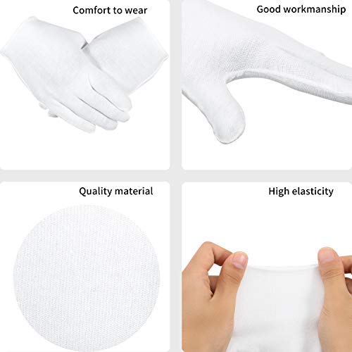 Image of SATINIOR Cotton Gloves Bulk Stretchy Work Inspection Gloves for Women Men Dry Hands Handling Art Coin Jewelry
