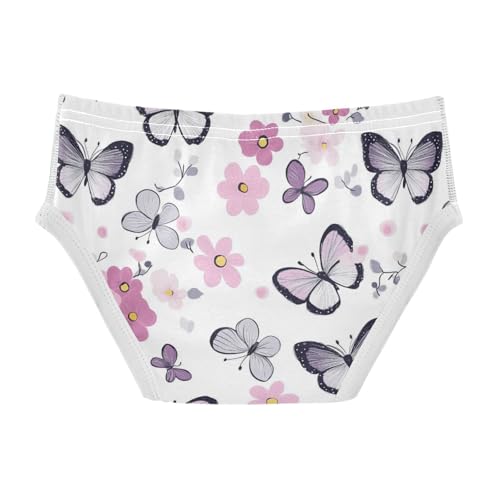 Wusikd Butterflies Flowers Boys' Underwear Cotton Pink Purple Boys Briefs Soft Toddler Underwear 2T2